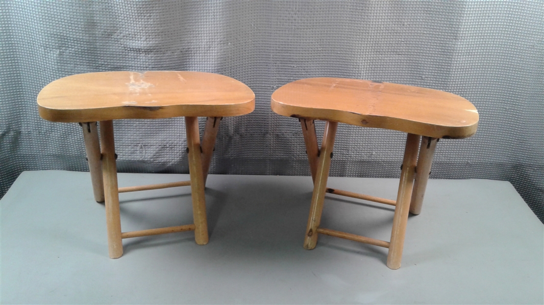 Pair of Vintage Nevco 1950's Fold'n Carry Stools