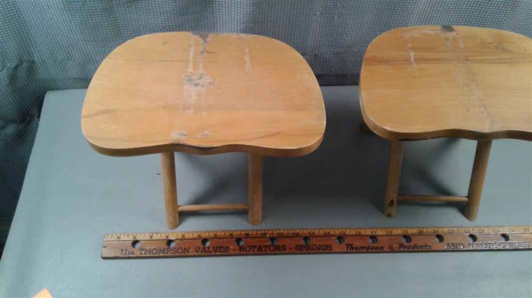 Pair of Vintage Nevco 1950's Fold'n Carry Stools