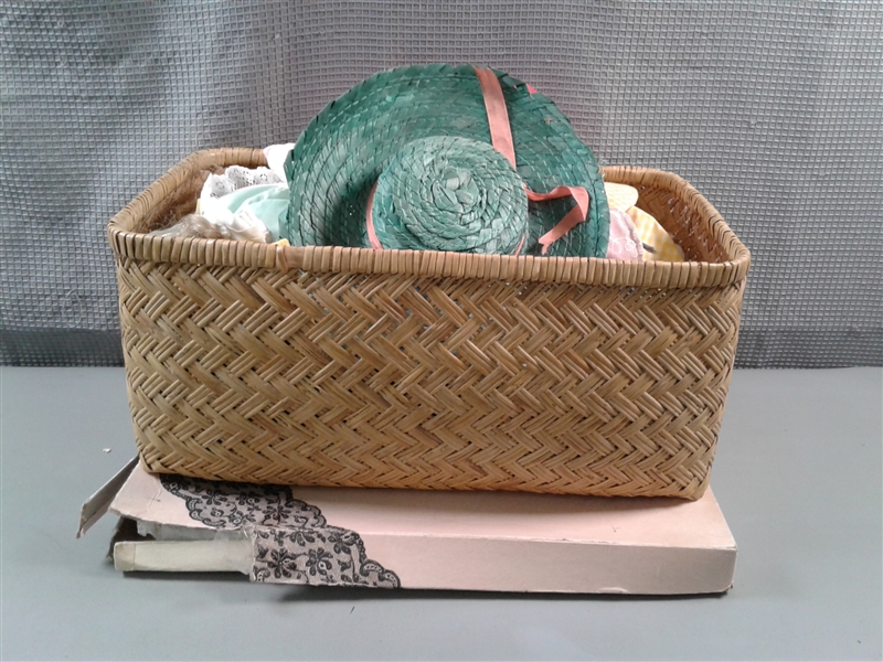 Basket with Vintage Doll Clothes