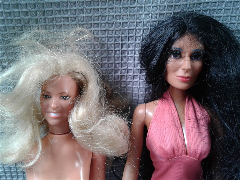 Vintage Barbies- Farrah Fawcett, Cher, Bionic Woman
