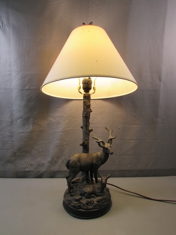 Resin Buck and Doe Lamp