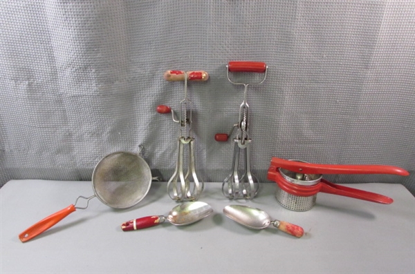 Vintage Kitchen Gadgets- Red Handle