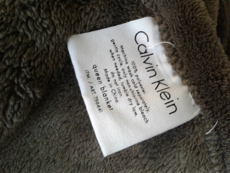 Calvin Klein Queen Blanket & Full/Queen Down Duvet w/Striped Cover