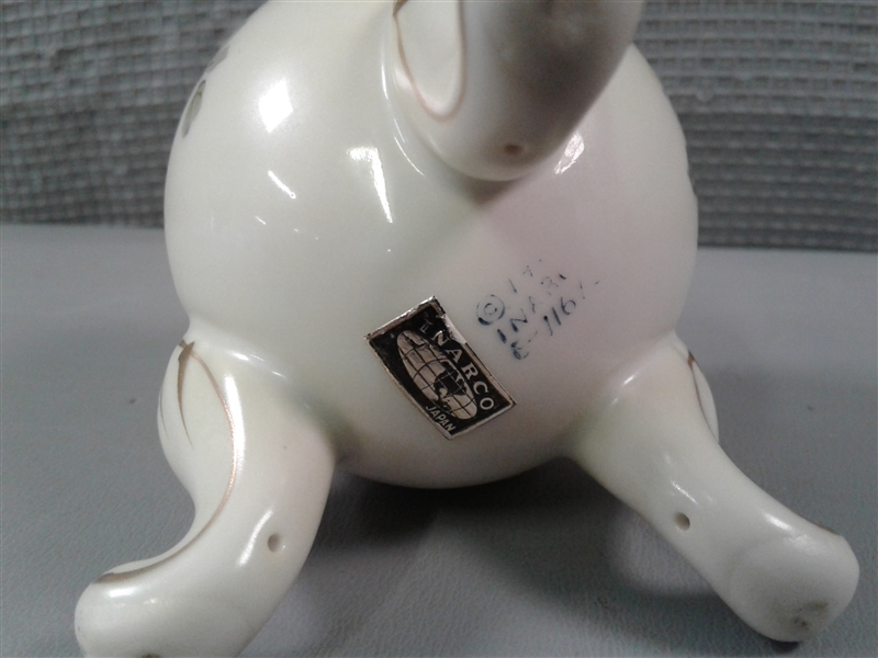 Vintage Inarco Porcelain Cracked Egg Vase and Fenton Hobnail Milkglass