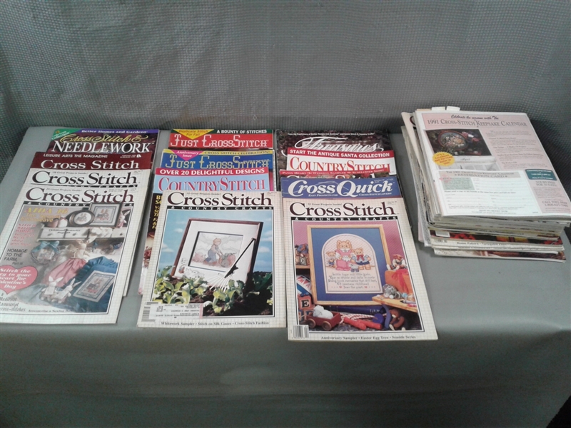 Huge Lot of Cross Stitch Magazines and Towels 