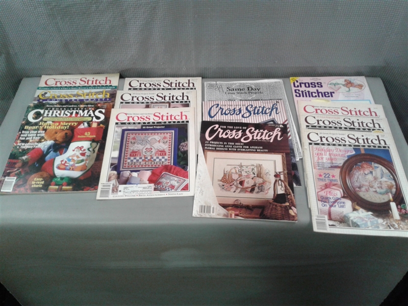 Huge Lot of Cross Stitch Magazines and Towels 