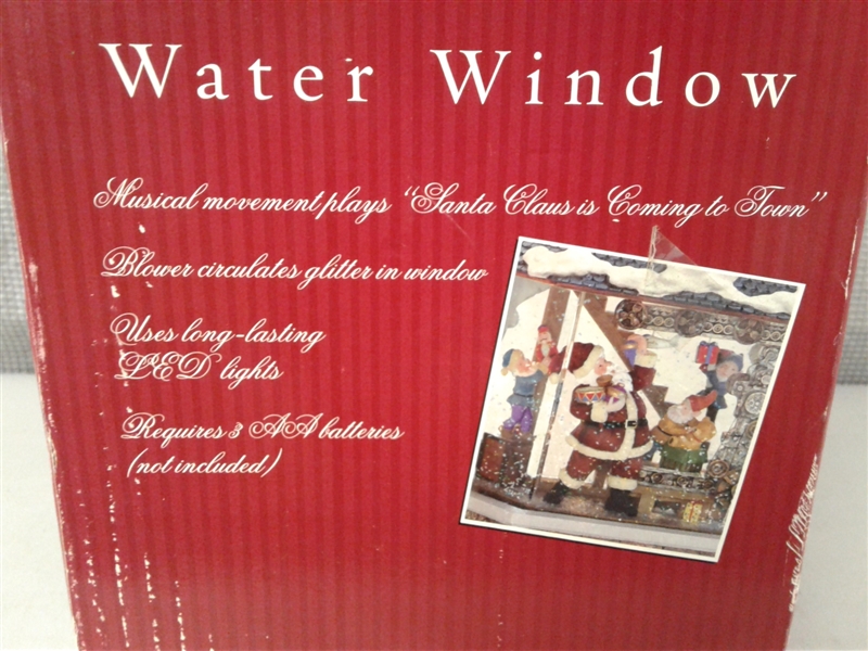 Water Window Christmas Scene With Lights & Music