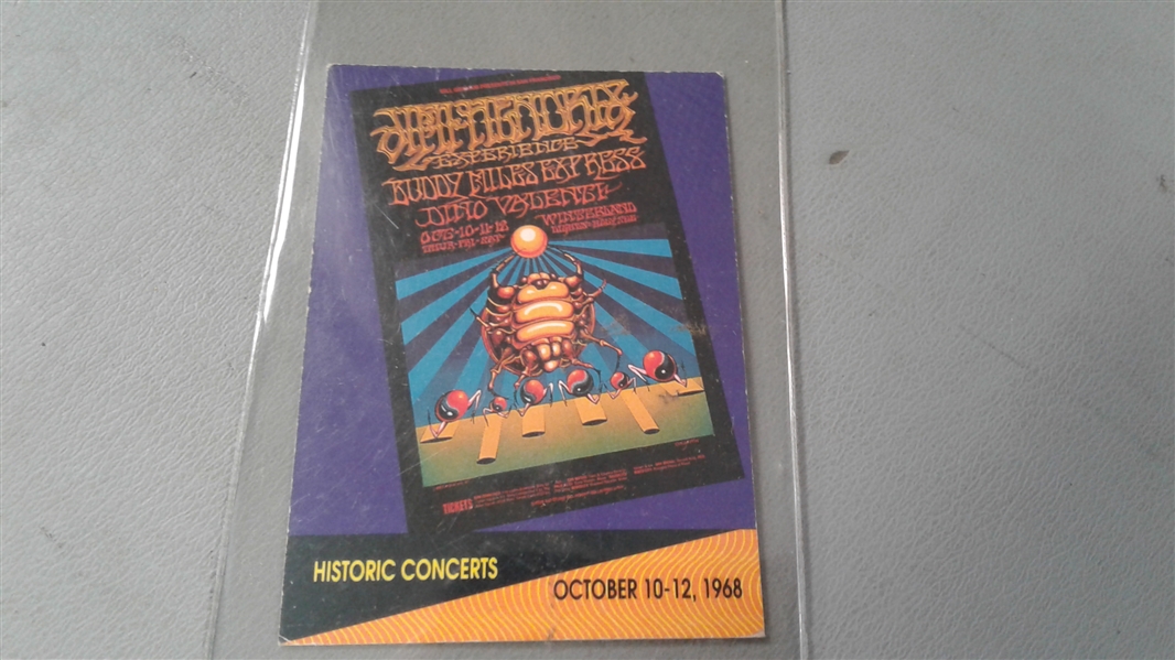 Original Jimi Hendrix Photograph 1994 & Historic Concert Card SF