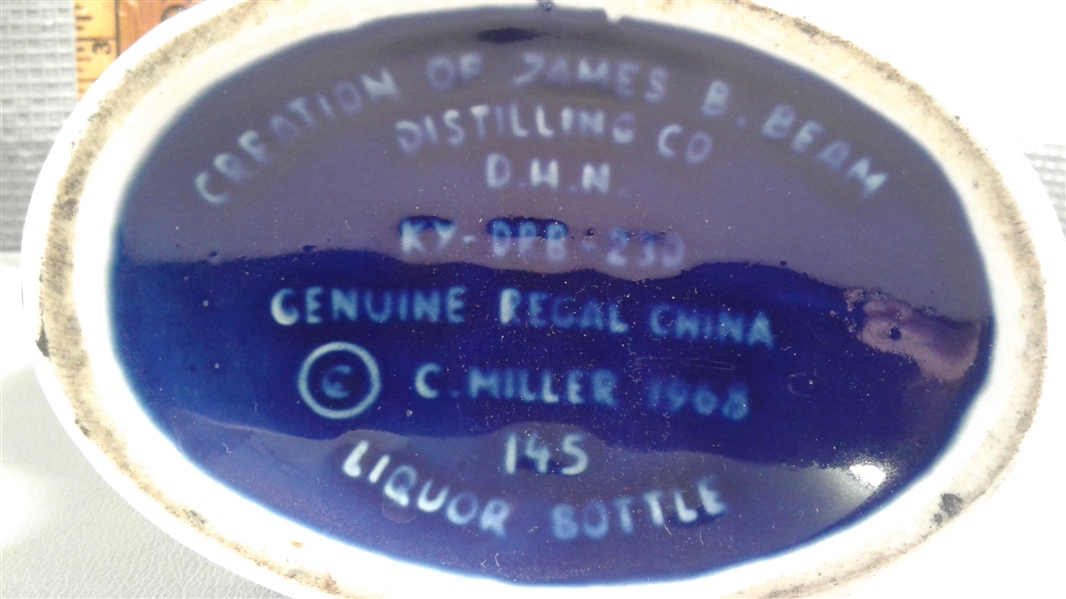 Vintage Cobalt Blue & Gold Hall, James B. Beam, & Idaho Plate