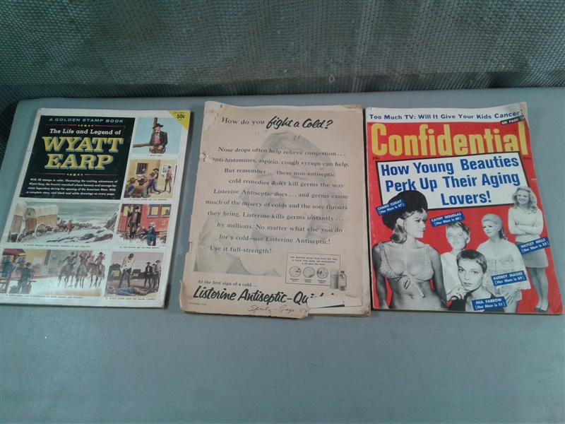 Vintage Magazine Holder with Vintage Magazines