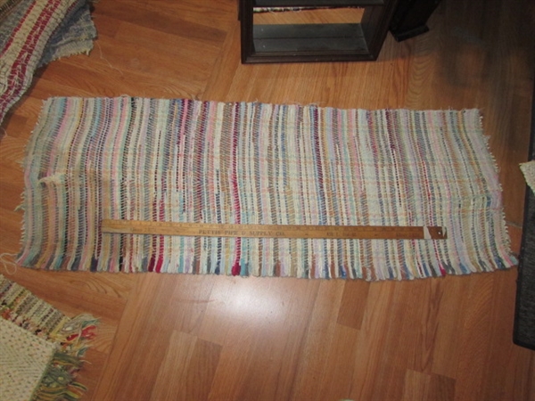 ASSORTED WOVEN COTTON/RECYCLED THROW RUGS AND PLACEMATS