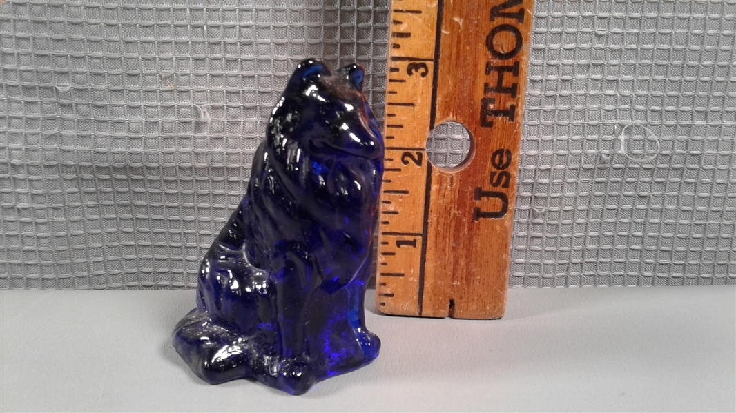 Vintage Blue Glass Animal Collection 