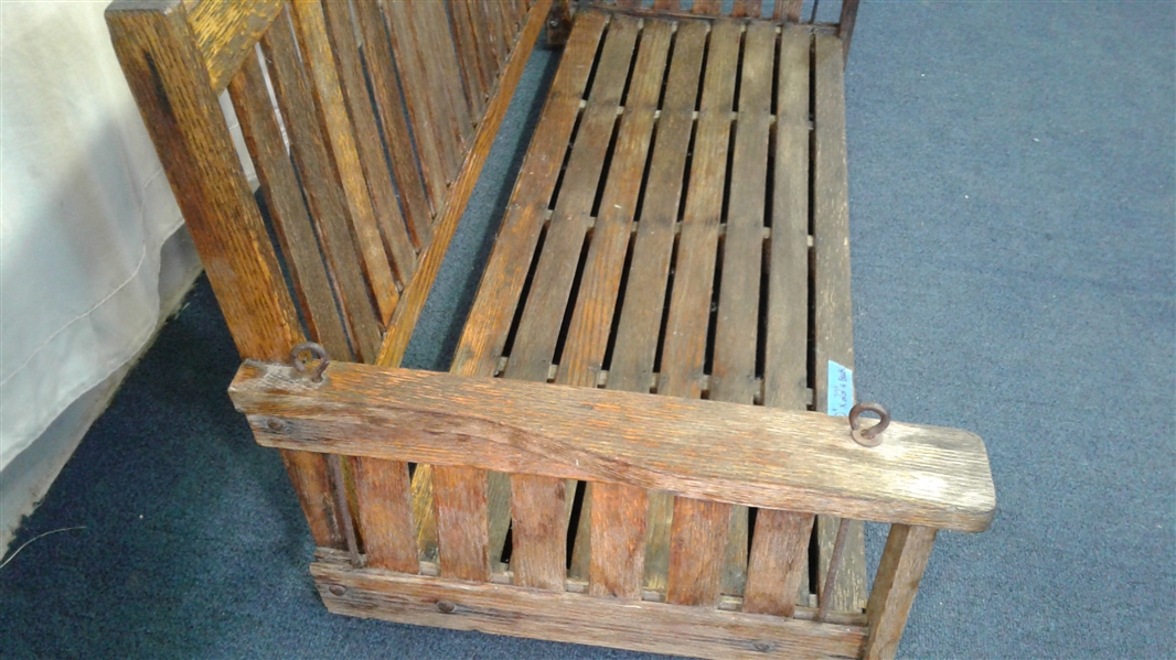 Vintage Oak Handmade Wooden Bench Porch Swing