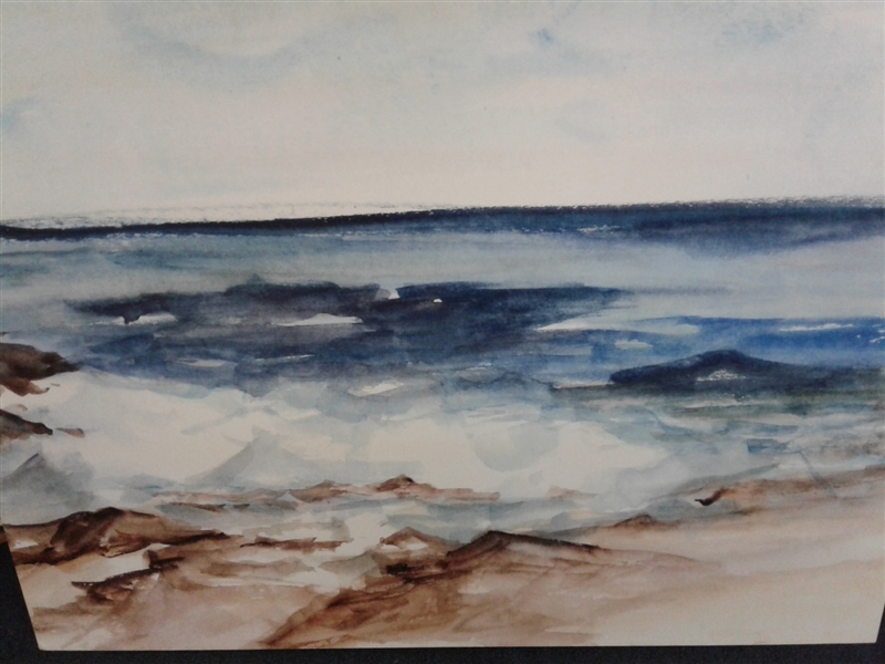 40x30 Canvas Watercolor Ocean Print