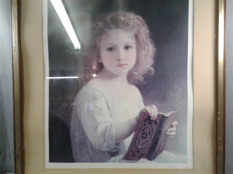 W. Bouguereau Story Book Girl Framed Print