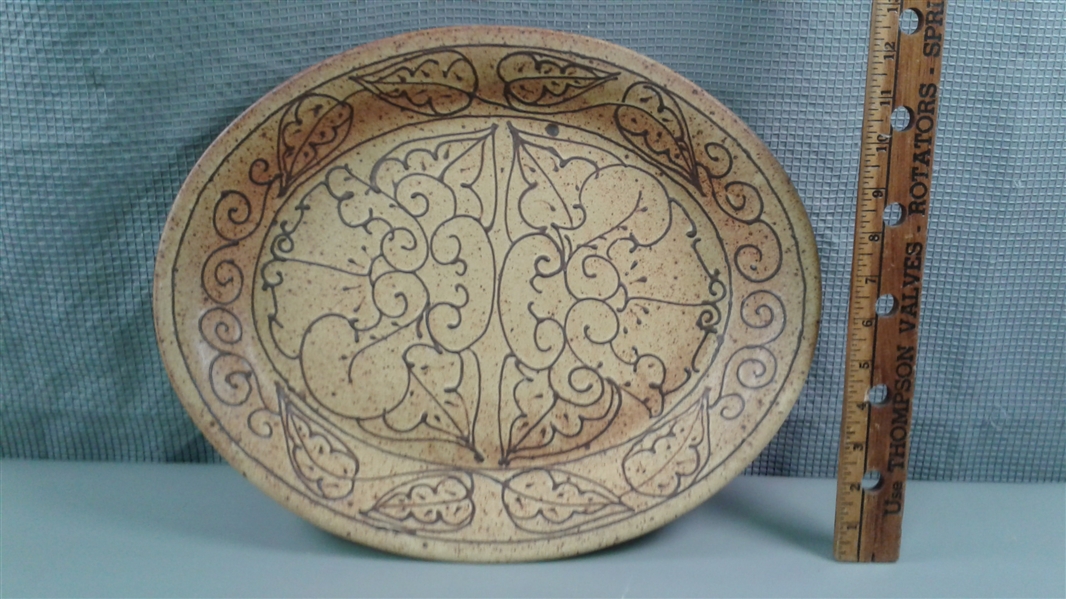 Beautiful Stoneware Serving Dish- Signed
