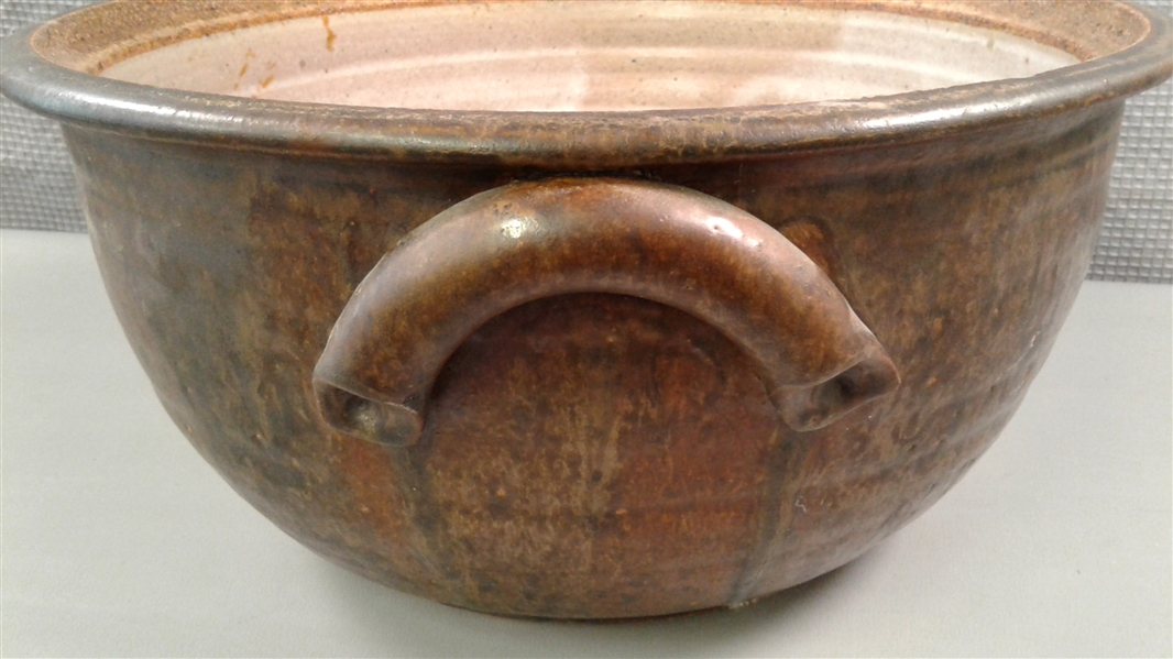 Large 13 Handmade Stoneware Bowl with Lid