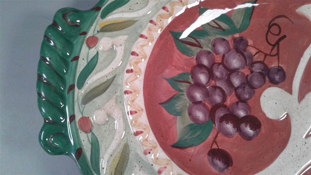 Certified International Pamela Gladding Oval Serving Platter Grapes Fruit