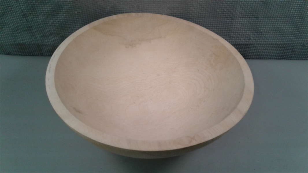 14.5 Weston Bowl Mills Vermont Hand Turned Wooden Serving Bowl 