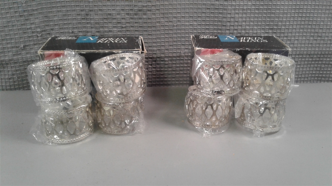 Silver Plated Platters and New Silver Plated Napkin Rings
