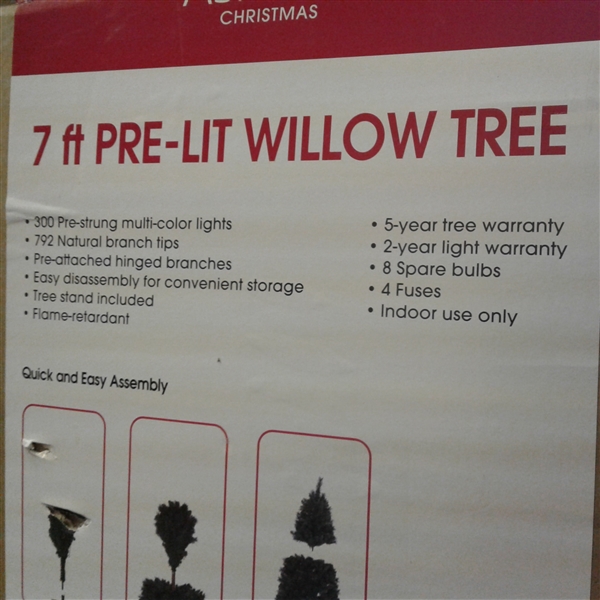 7ft  Pre-Lit Willow Christmas Tree 