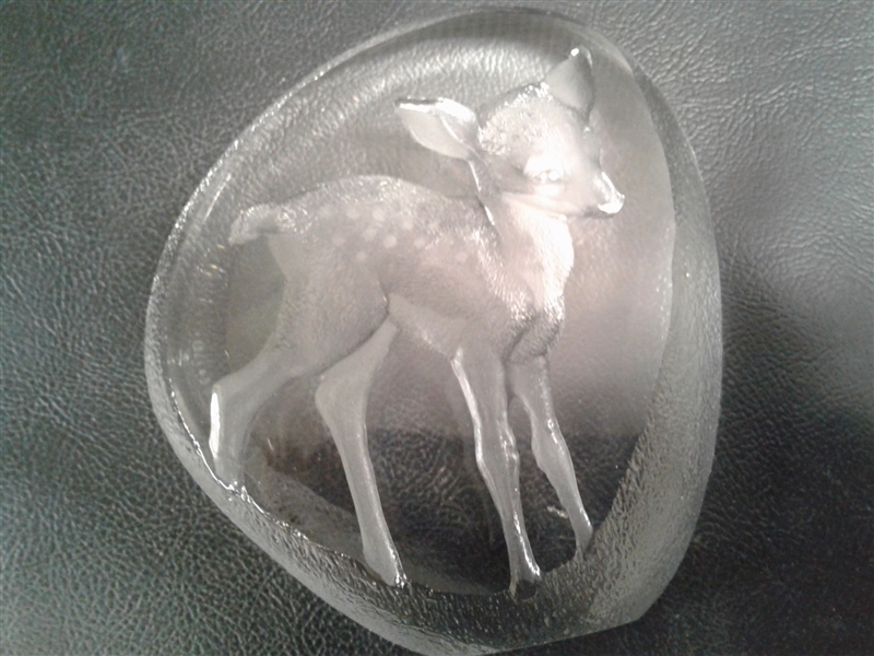 Swedish Art Glass Animals Plaques 