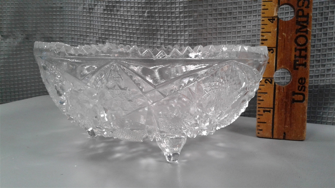 Pressed Cut Glass Bowls and Floral Dish