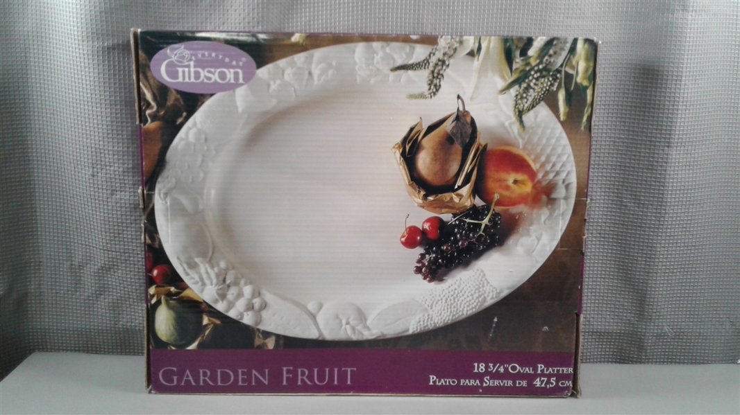 New- Gibson Garden Fruit 18 3/4 Oval Platter