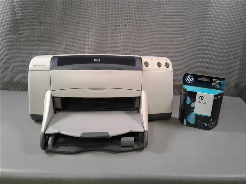 HP9400 Printer W/New Color Ink, Cable & Extra Black Ink