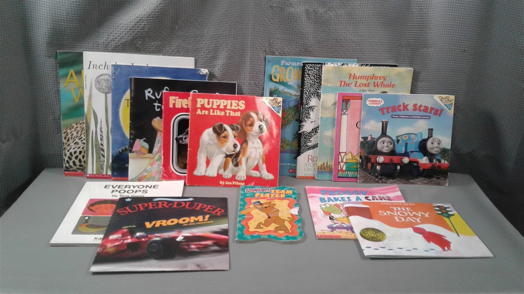 16 Children's Books-Scooby-Doo, Thomas Train, Animals, Many Scholastic, etc