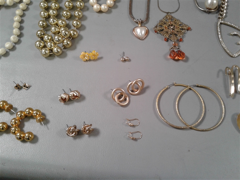 Gold, Orange, Pearl Fashion Jewelry