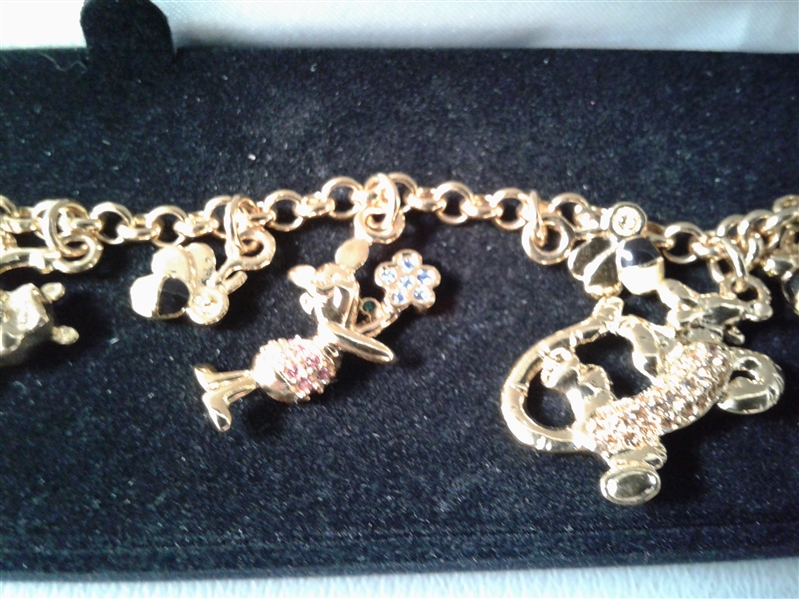 The Danbury Mint Disney Winnie the Pooh Charm Bracelet + Earrings and Locket