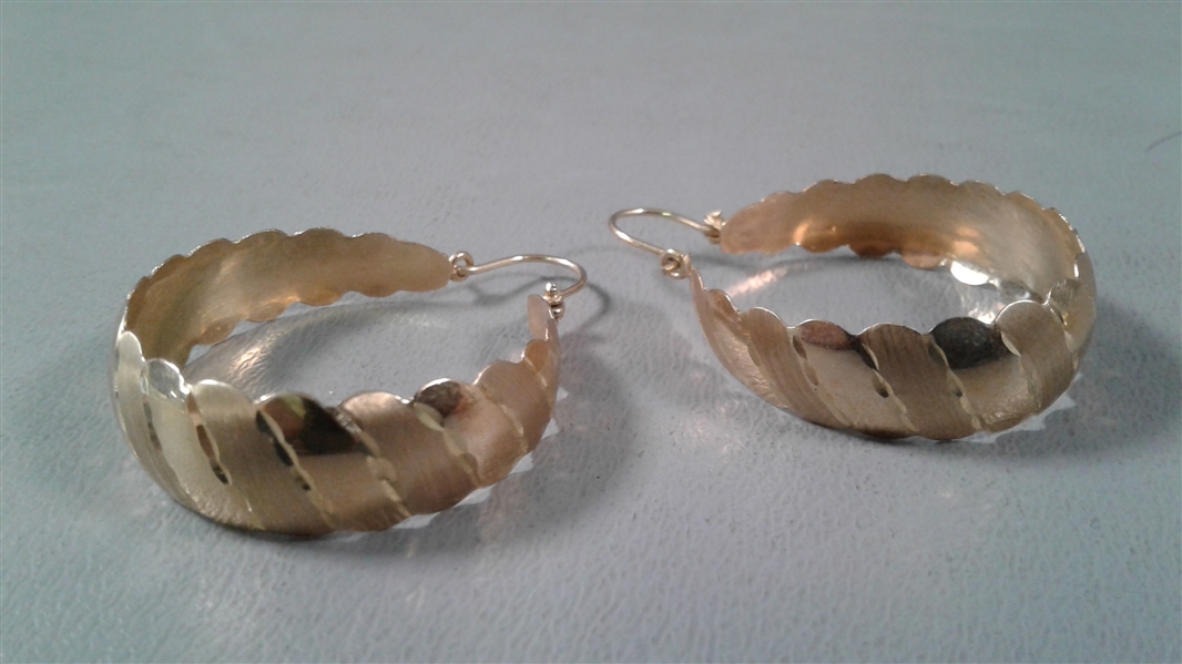 14Kt Yellow Gold Earrings- 2 Pairs 