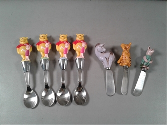 Disney Winnie the Pooh Set of Spoons & Vintage Spreaders