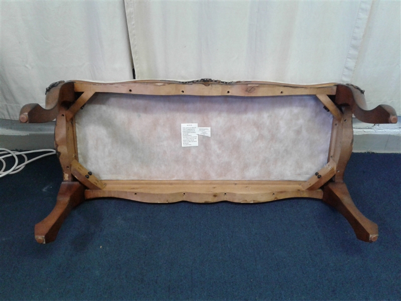 Wood Bench w/Upholstered Cushion