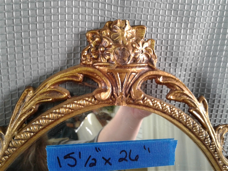 Oval Victorian Look Gold Framed Mirror