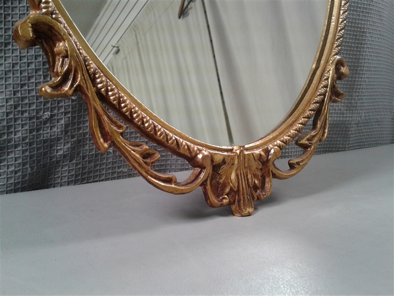 Oval Victorian Look Gold Framed Mirror