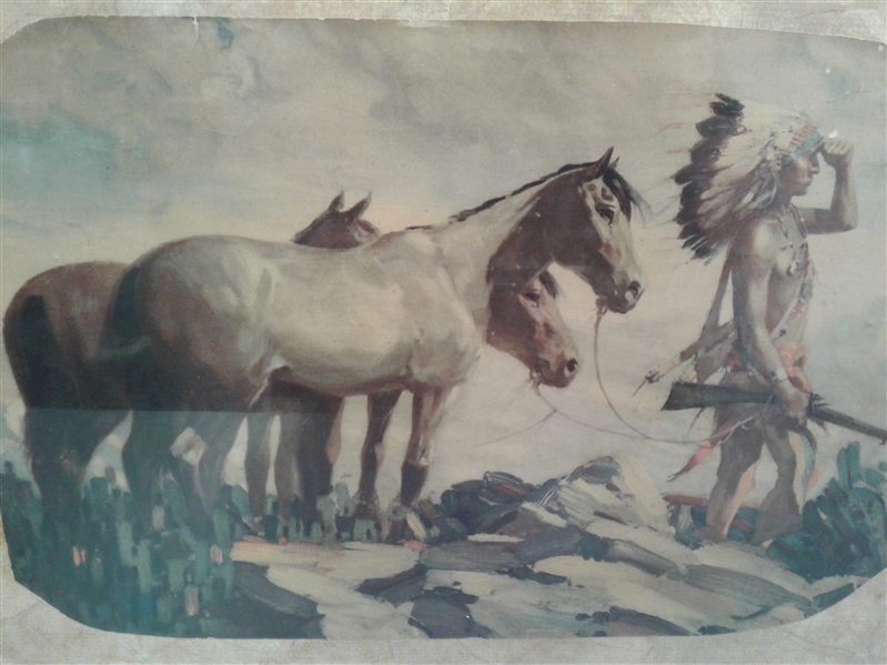Vintage Framed Print The Horse Trader by H.M. Herget