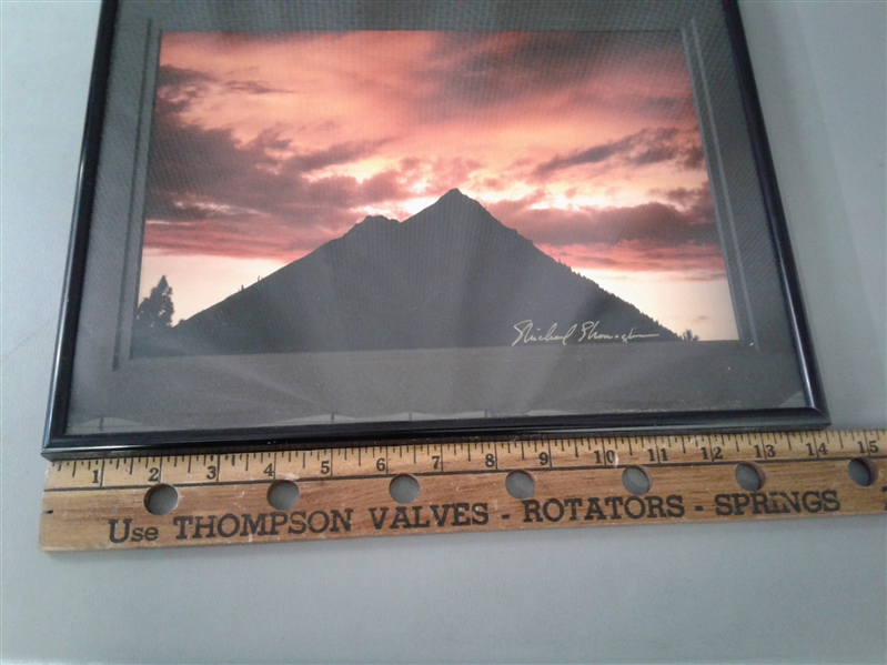 Sunset Mountain Picture Signed and Framed