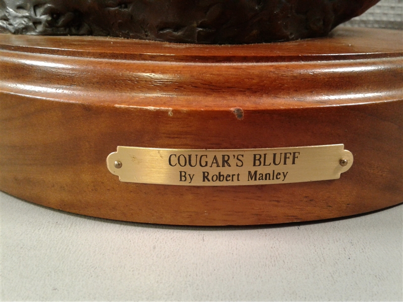 Vintage 1990 Bronze Cougar's Bluff by Robert Manley Collectible Artwork #29/30