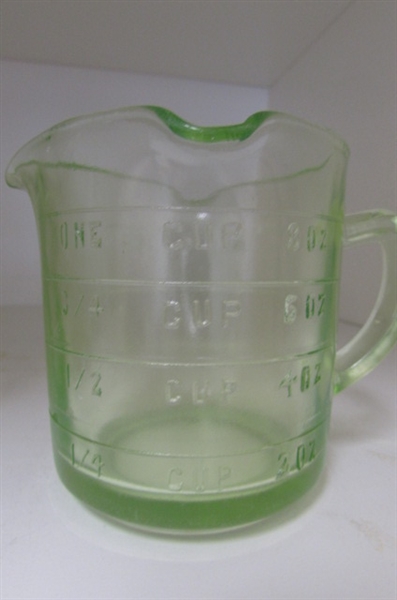 Vintage Green Glass Measuring Cups