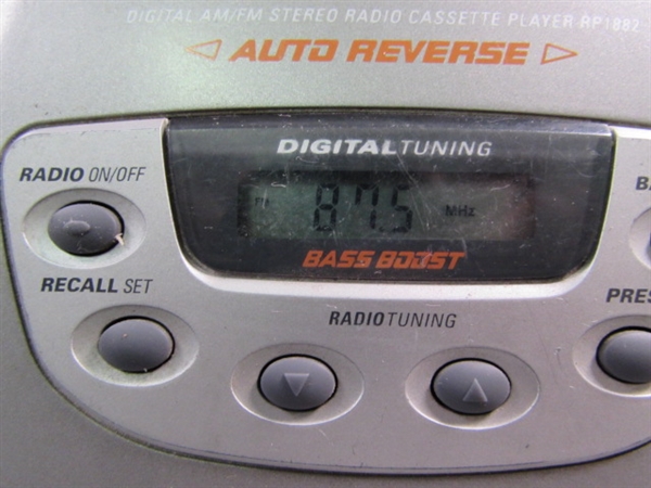 Alarm Clock, Headphones, Cassette Player, and Radio