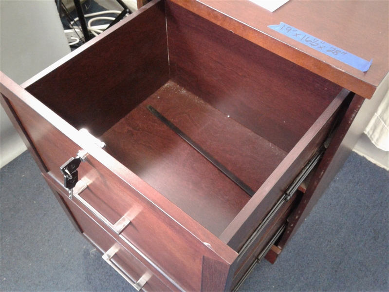 Two Drawer Wood Filing Cabinet