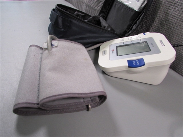 Bathroom Scale, Homedics Massager, and Omiron Blood Pressure Machine