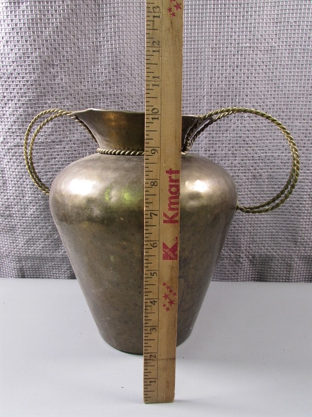 Brass Urn, Handpainted Lidded Bowl, Candle, Holder, etc.