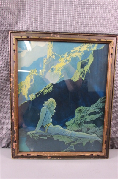 Framed Original Vintage Print Flying Geese by Maxfield Parrish