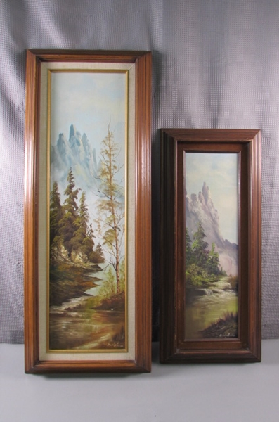 Pair of Vintage Original Oil Paintings by Bridget 1984