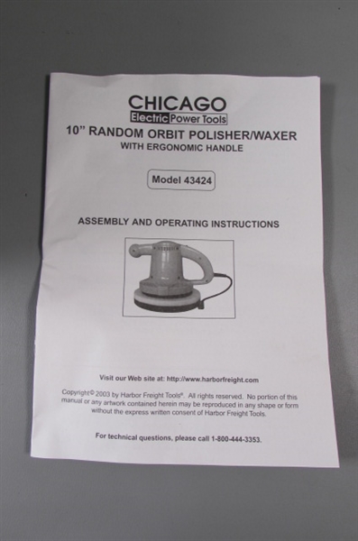 Chicago Electric Power Tools 10 Random Orbital Polisher/Waxer