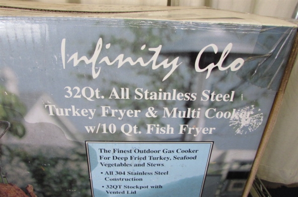 Infinity Glo 32 Qt Stainless Steel Turkey Fryer & Multi-Cooker w/10 Qt Fish Fryer