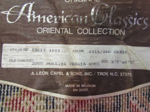 Capels Original American Classics Oriental Collection 100% Wool 5'7 x 8'9